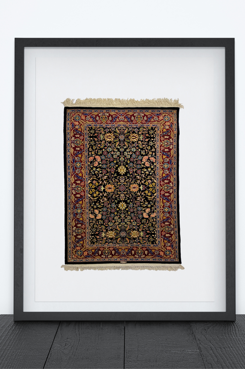 100% Handmade Pure Silk Hereke Carpet 112 x 74 cm