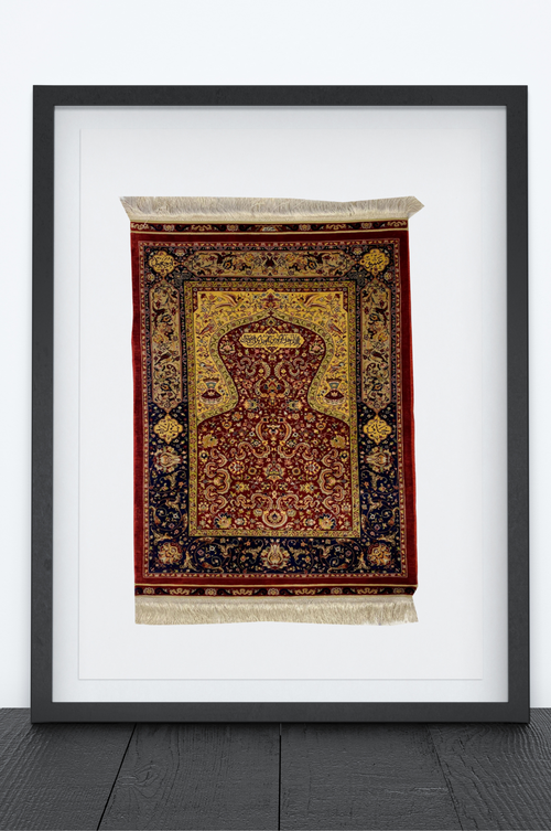 100% Handmade Pure Silk Hereke Carpet 93 x 66 cm