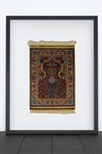 Alfombra Hereke 100% Seda Pura Hecha a Mano 62 x 77 cm