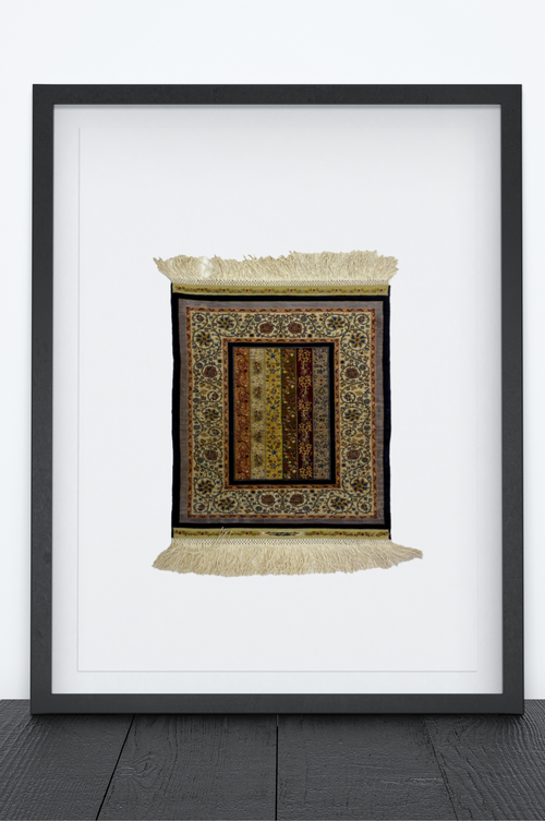 100% Handmade Pure Silk Hereke Carpet 40 x 30 cm