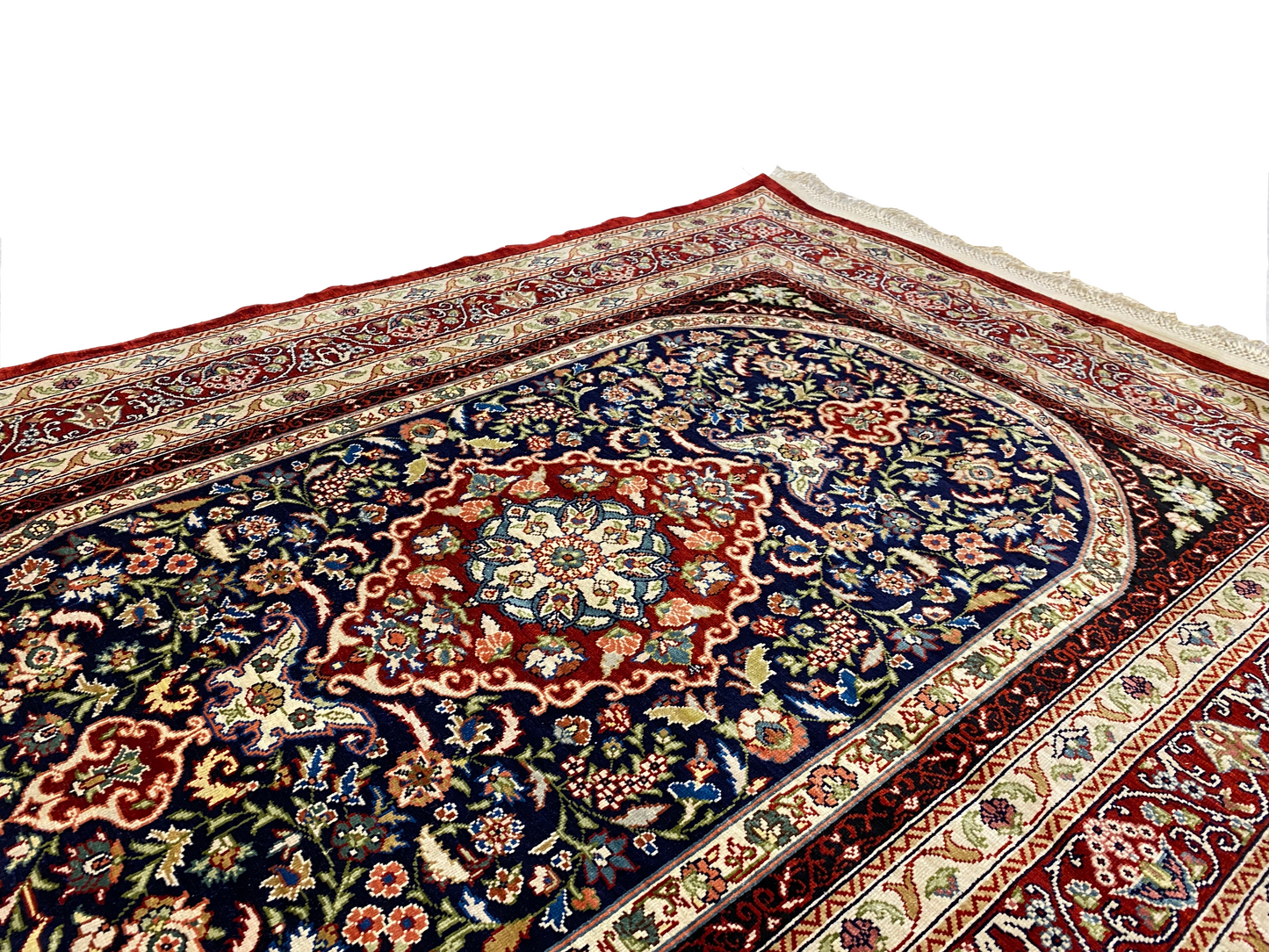 100% Handmade Pure Silk Hereke Carpet 98 x 72 cm