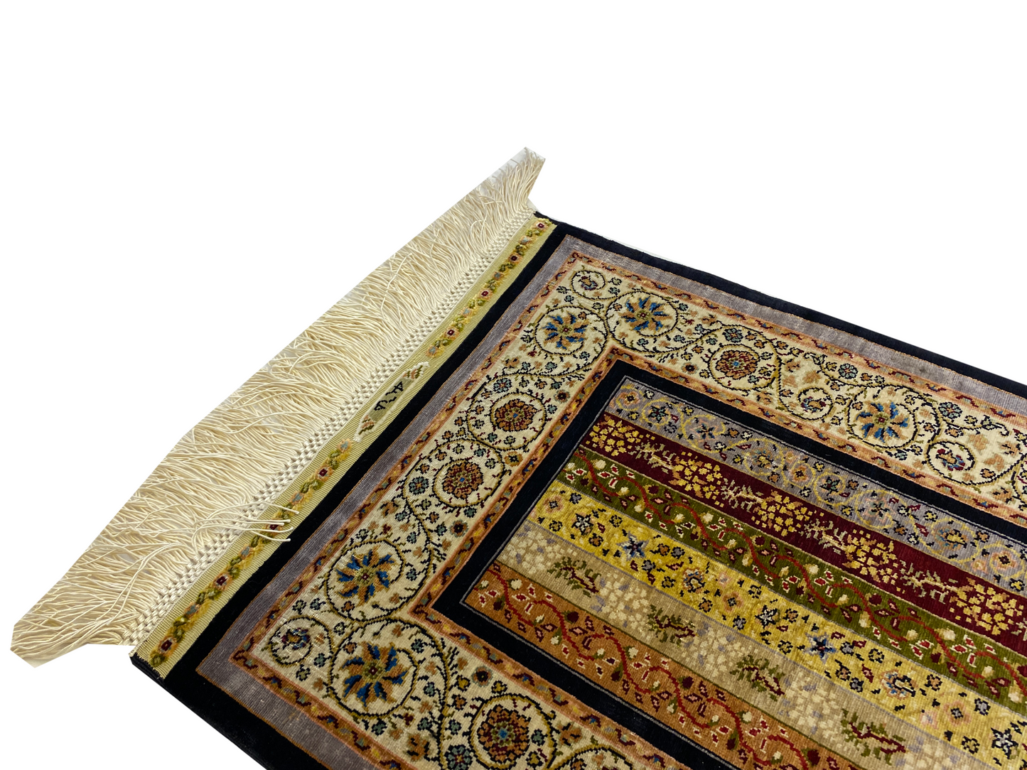 100% Handmade Pure Silk Hereke Carpet 40 x 30 cm