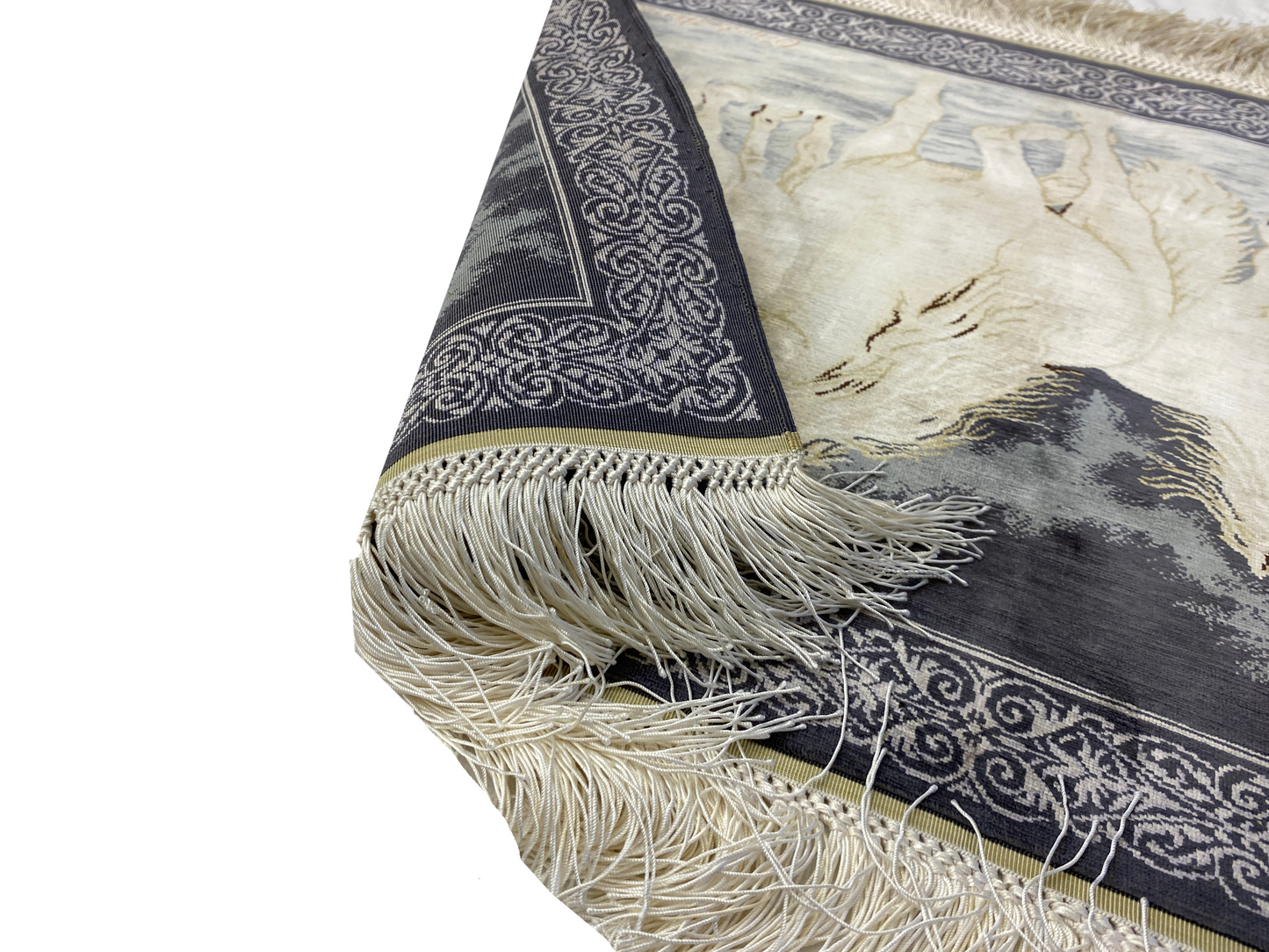 100% Handmade Pure Silk Hereke Carpet 51 x 37 cm