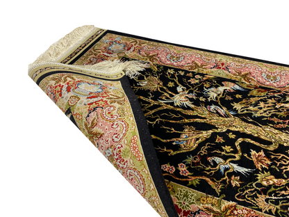 100% Handmade Pure Silk Hereke Carpet 67 x 48 cm