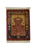 100% Handmade Pure Silk Hereke Carpet 93 x 66 cm