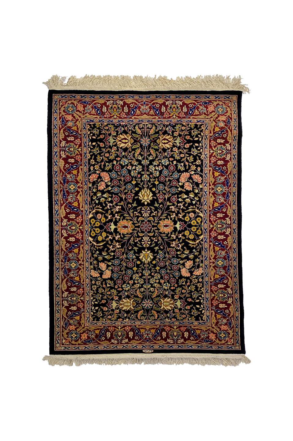 100% Handmade Pure Silk Hereke Carpet 112 x 74 cm
