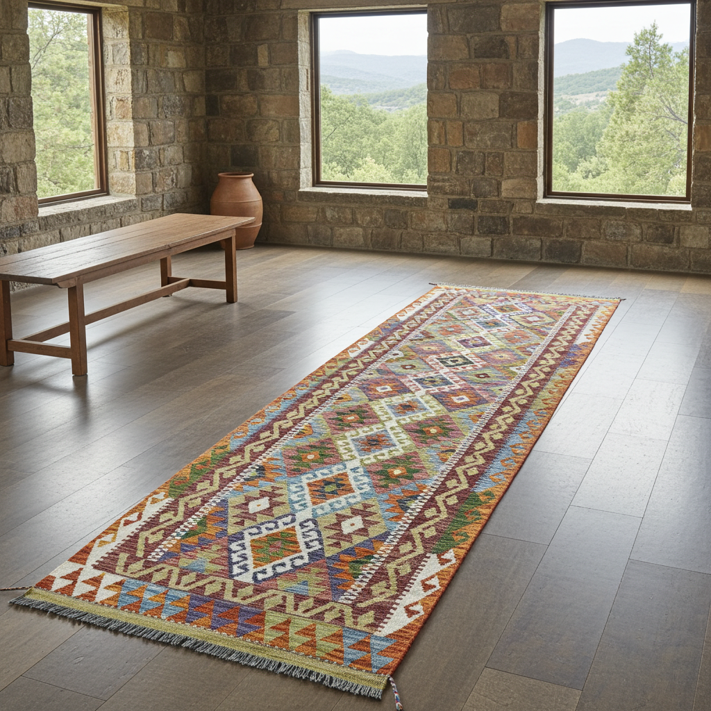 Handmade Turkish Kilim 252 X 82 cm