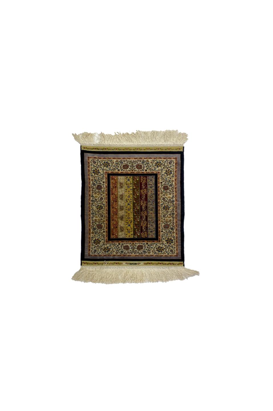 100% Handmade Pure Silk Hereke Carpet 40 x 30 cm