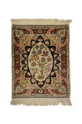 100% Handmade Pure Silk Hereke Carpet 65 x 51 cm