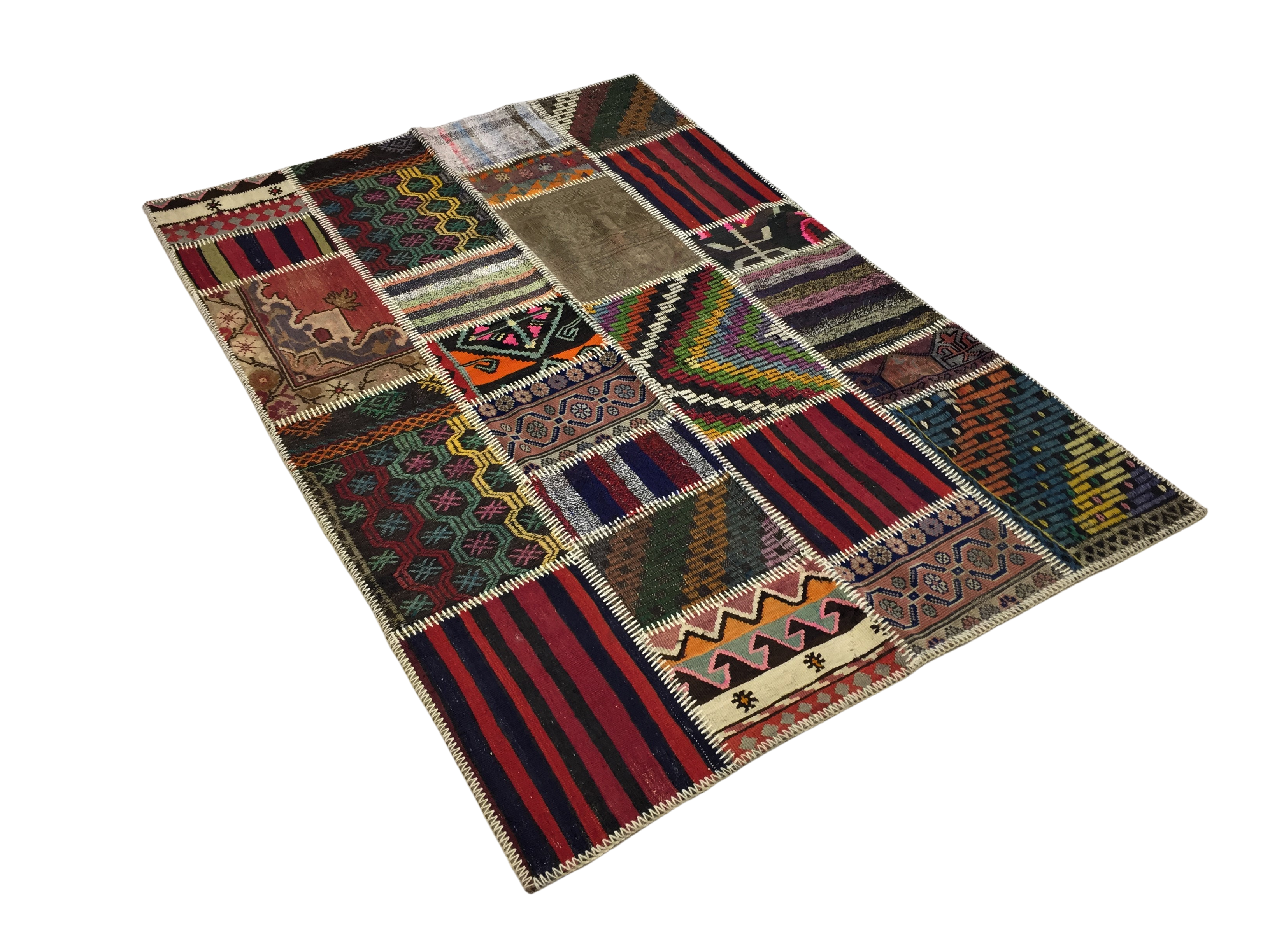 Patchwork Carpet 140 X 200 cm - Alfombras de Estambul -  Turkish Carpets - Alfombras de Estambul