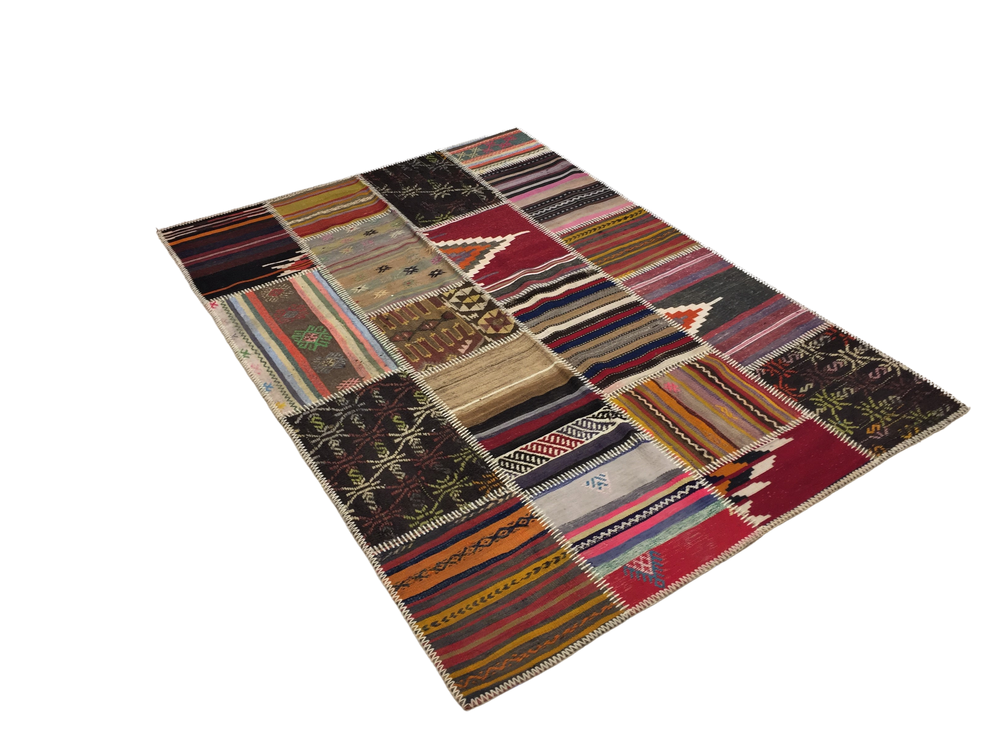 Patchwork Carpet 140 X 200 cm - Alfombras de Estambul -  Turkish Carpets - Alfombras de Estambul