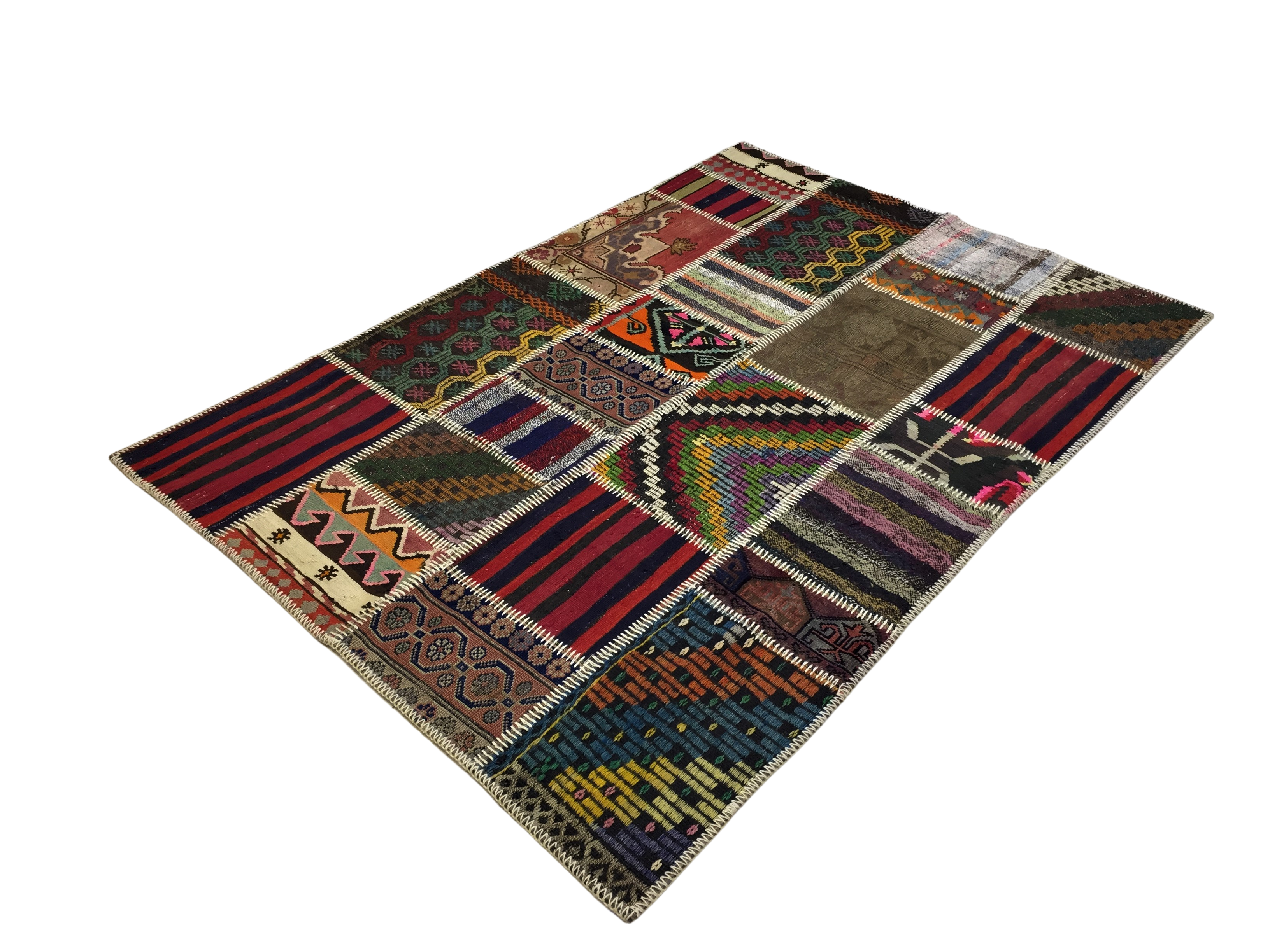 Patchwork Carpet 140 X 200 cm - Alfombras de Estambul -  Turkish Carpets - Alfombras de Estambul