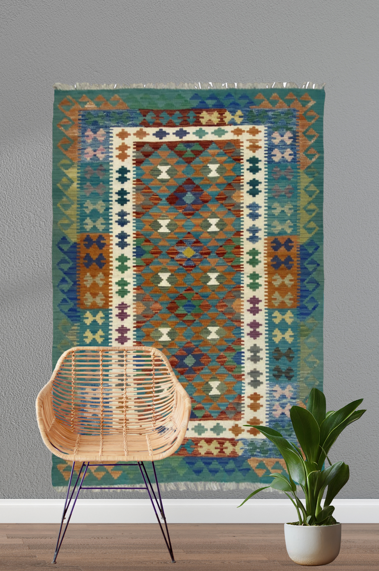 Handmade Turkish Kilim 131 X 179 cm - Alfombras de Estambul -  Kilim - Alfombras de Estambul