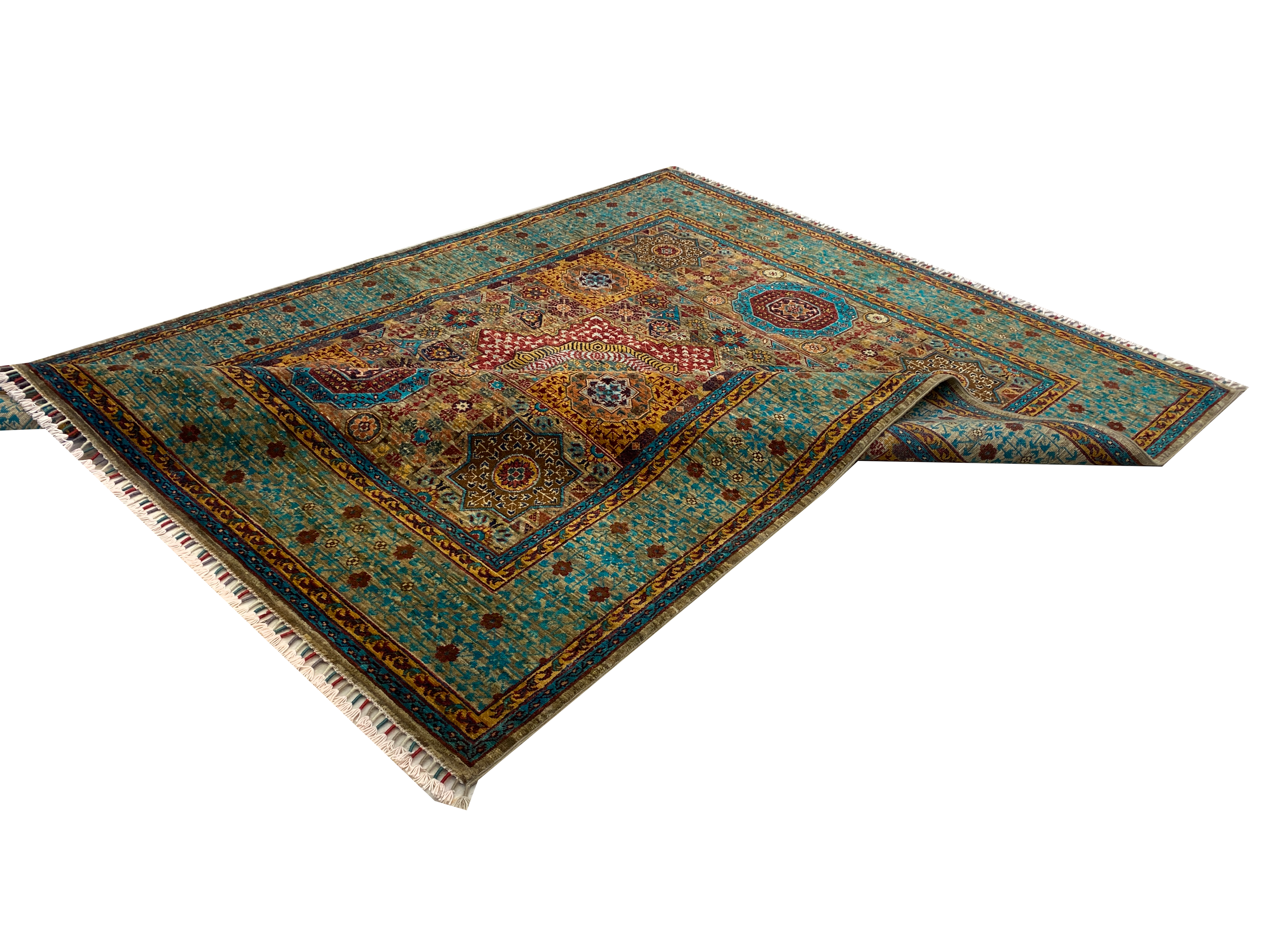 %100 Alfombra mameluca hecha a mano 193 x 154 cm