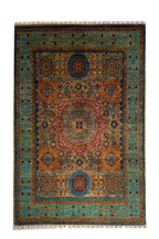 %100 Alfombra mameluca hecha a mano 193 x 154 cm